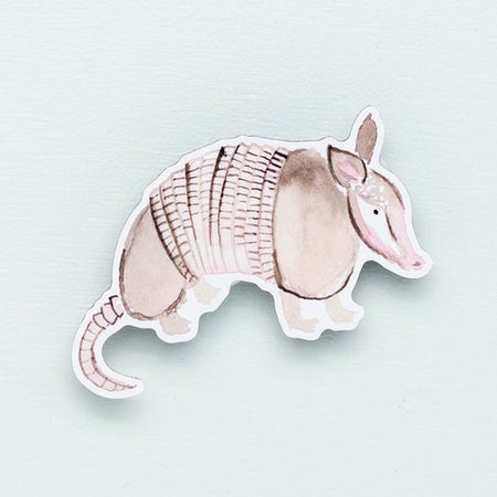 Sticker in the image of a an armadillo.