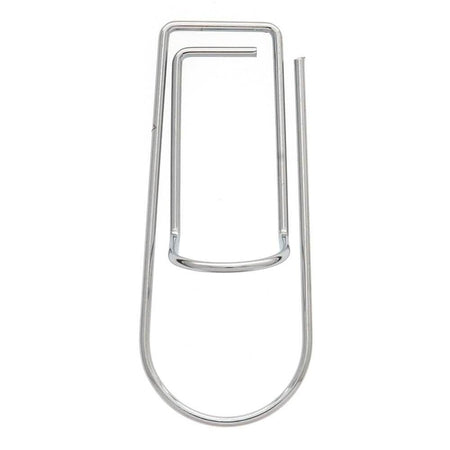 Large silver metal paper clip.