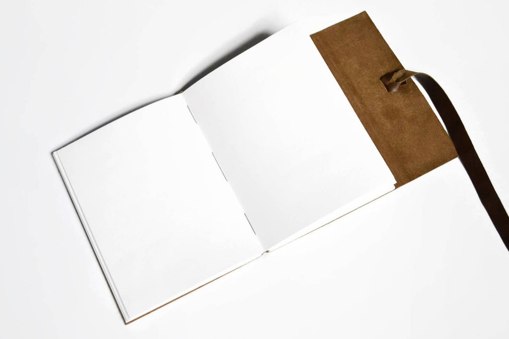 Unlined Leather Sketchbook - Orange - 4x6