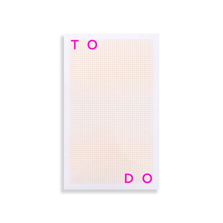White background with colorful grid lines and pink text saying, “To Do”.