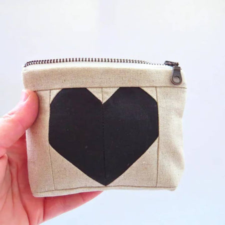 Heart Design Mini Pouch | Black