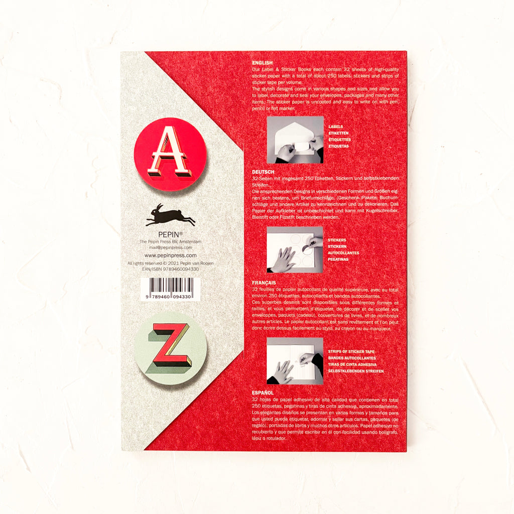 back of sticker book on textured background