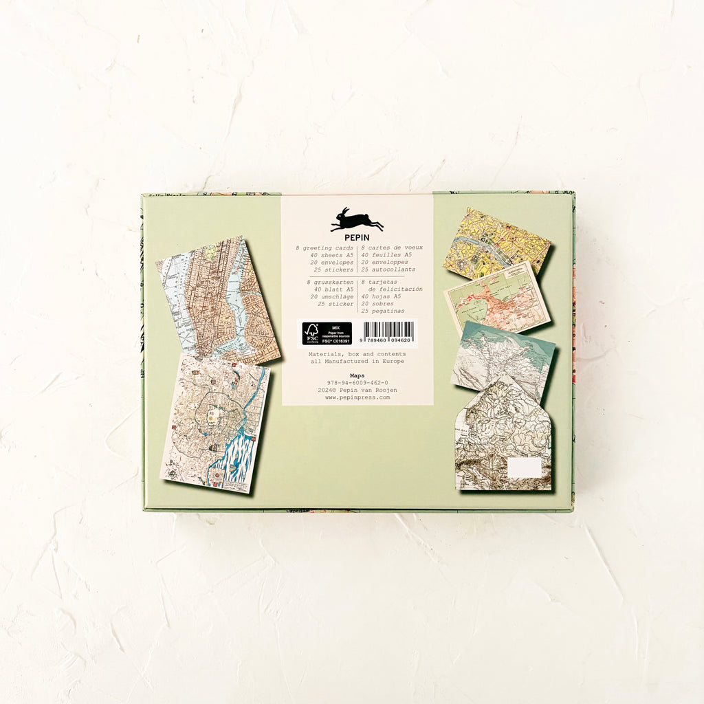 back of correspondence box on textured background