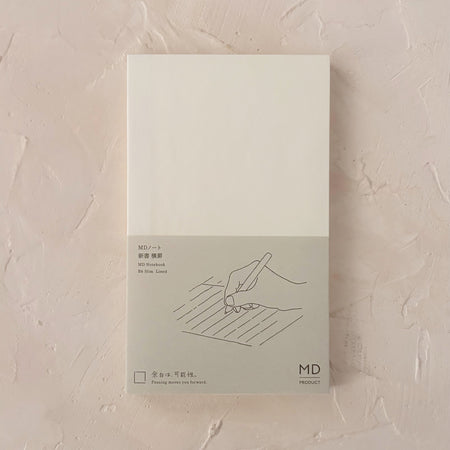 lined notebook on textured background