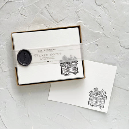 Flourish Typewriter Boxed Notes, Set of 6