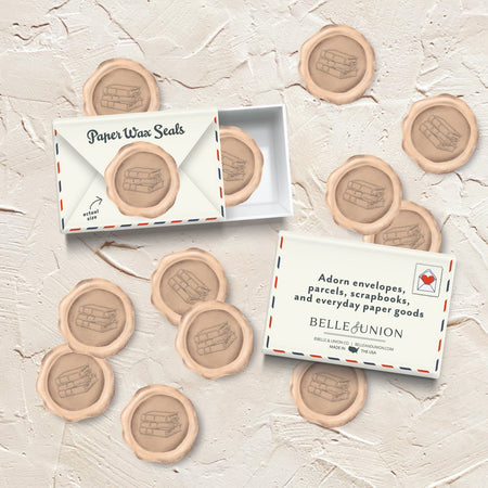 Antique Books Paper Wax Seal Stickers, Set of 12