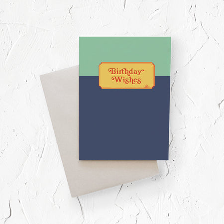 Birthday Wishes vintage style greeting card