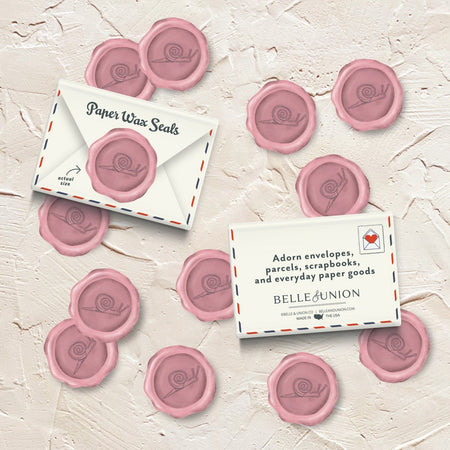 Blush Snail Paper Wax Seal Stickers, Set of 12