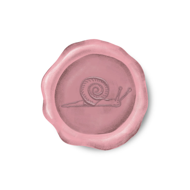 Blush Snail Paper Wax Seal Stickers, Set of 12