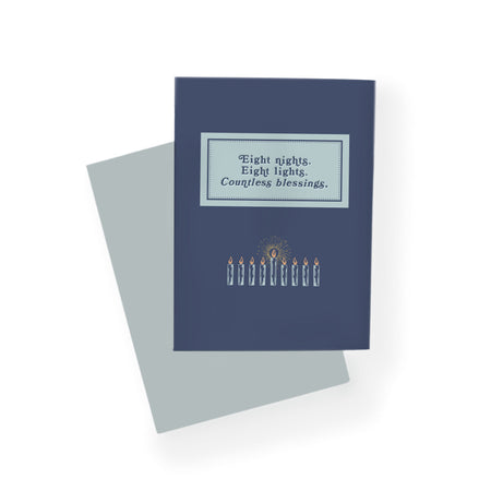 Eight Nights Eight Lights Hanukkah holiday greeting card