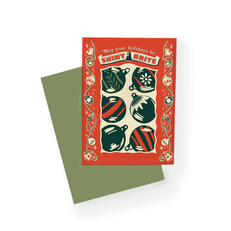 Shiny Brite box holiday greeting card