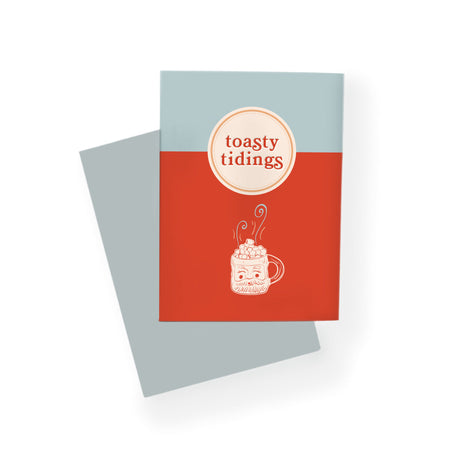 Toasty Tidings santa mug holiday greeting card