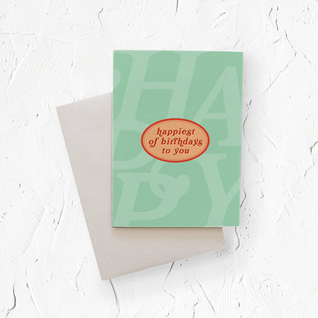 Happiest of Birthdays vintage style greeting card