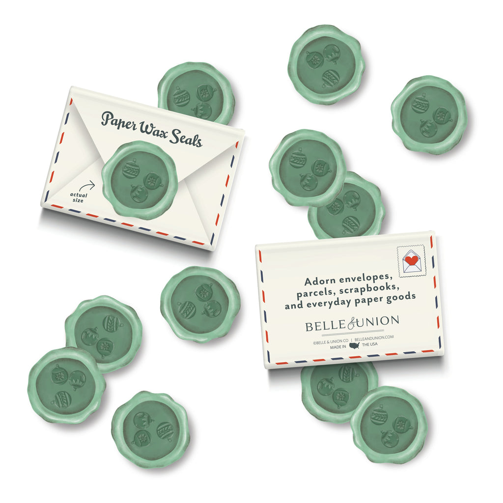 Mint Ornaments Holiday Paper Wax Seal Stickers, Set of 12