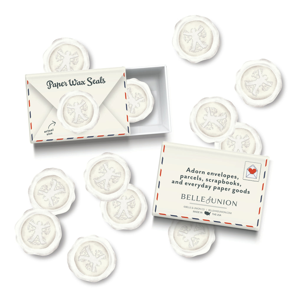 Ivory Snow Angel Holiday Paper Wax Seal Stickers, Set of 12
