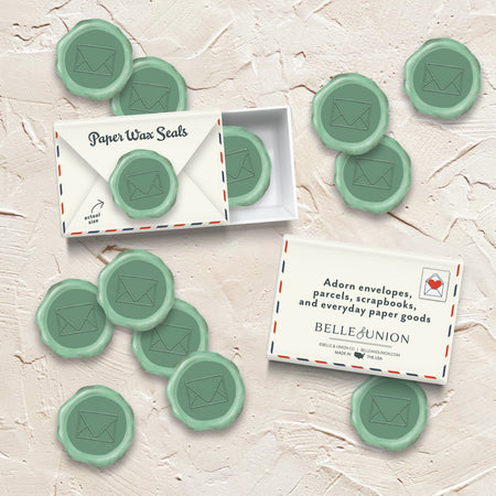 Mint Envelope Paper Wax Seal Stickers, Set of 12