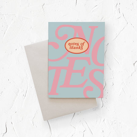 Notes of Thanks vintage style greeting card