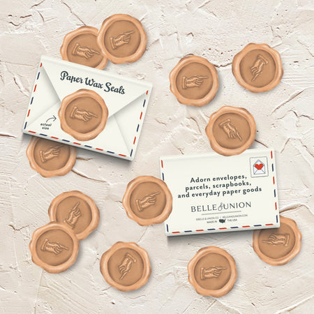 Peach Manicule Paper Wax Seal Stickers, Set of 12