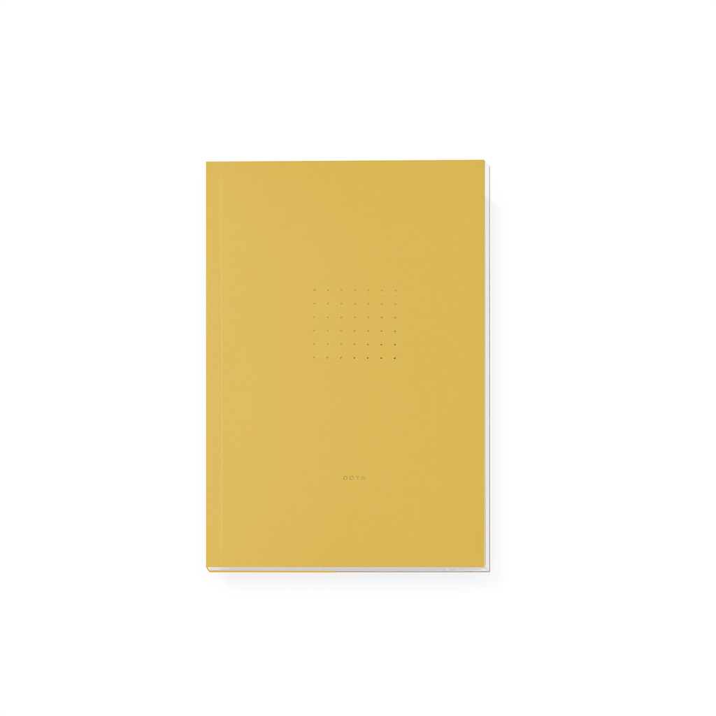  Yellow cover with 5 gold foil lines of dots in center and gold foil text saying, “Dots”.