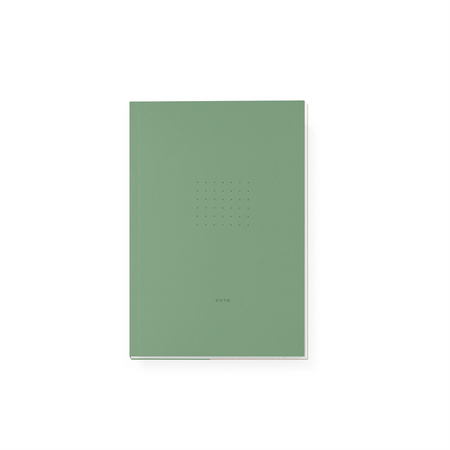  Matcha green cover with gold foil dot grid in center and gold foil text saying, “Dots”.