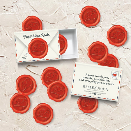Red Mailbox Paper Wax Seal Stickers, Set of 12