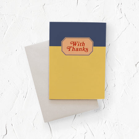 With Thanks vintage style greeting card