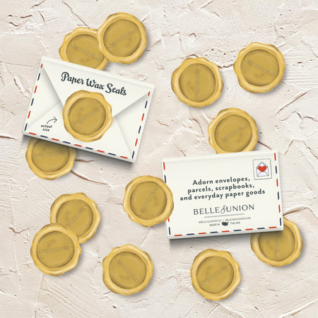 Yellow Pencil Paper Wax Seal Stickers, Set of 12