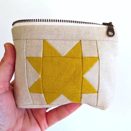Sawtooth Star Design Mini Pouch | Yellow