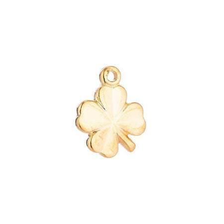 Gold charm in the image of a 4 leaf clover.