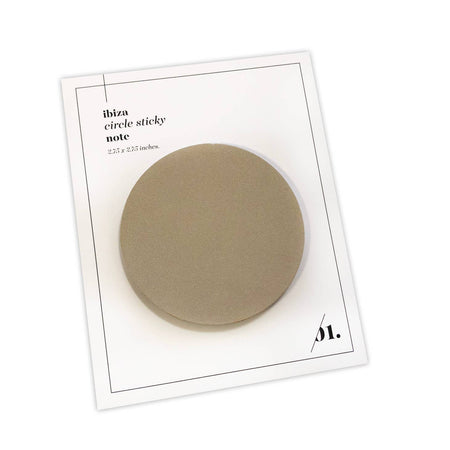 Brown linen colored circular sticky notes.