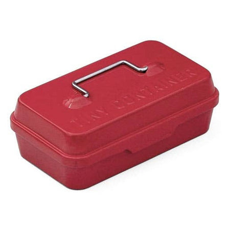 Tiny red tacklebox shaped container.
