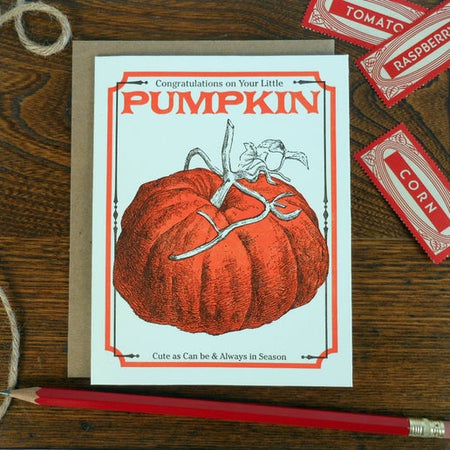 Vintage Pumpkin Seed Pack Greeting Card