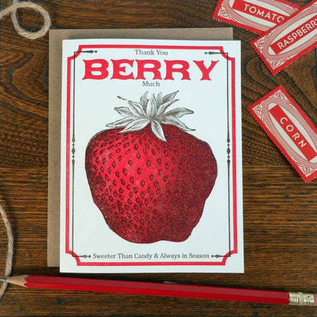Vintage Berry Seed Pack Greeting Card