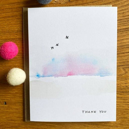 Thank You Blues and Pink Sky Greeting Card