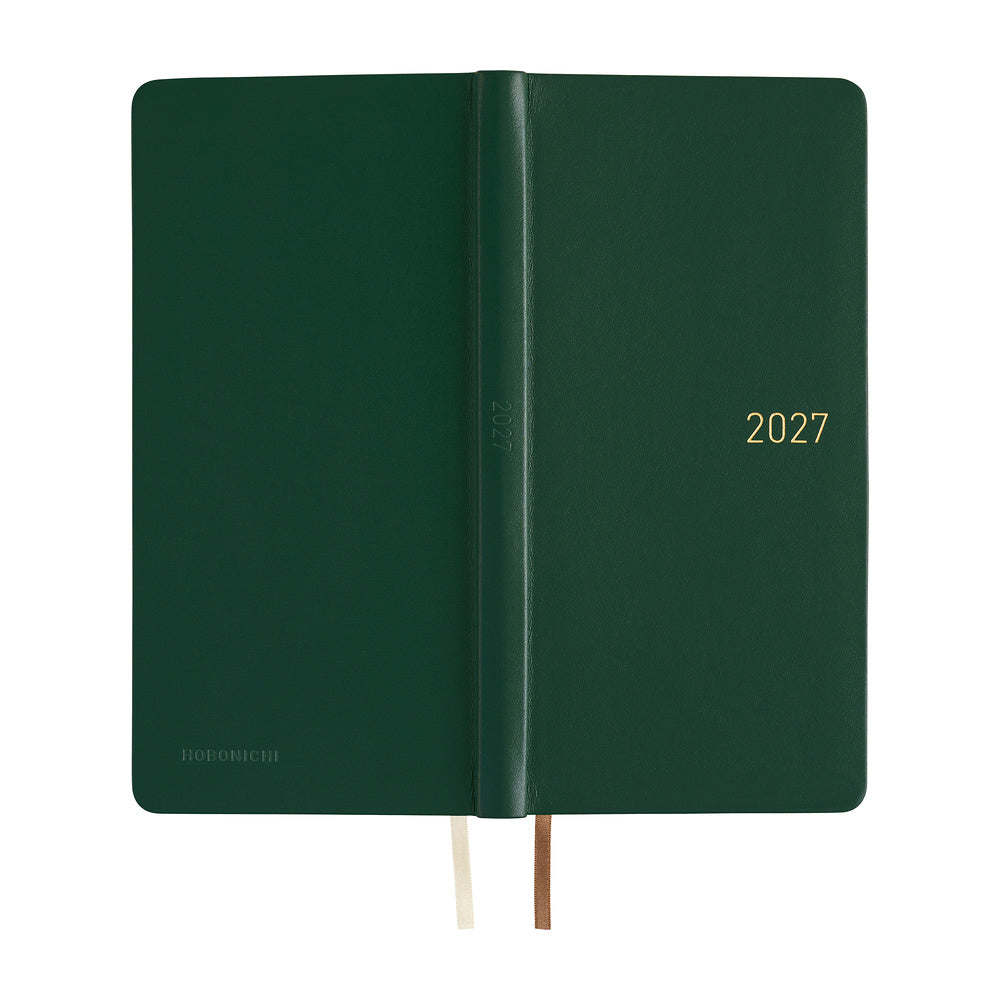 Hobonichi Techo Weeks Leather Book 2027 | Forest Green