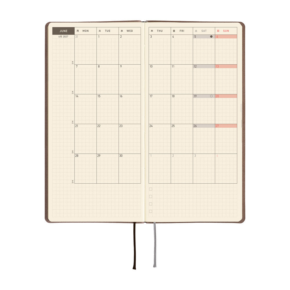 Hobonichi Techo Weeks Softcover Book 2027 | Café au Lait