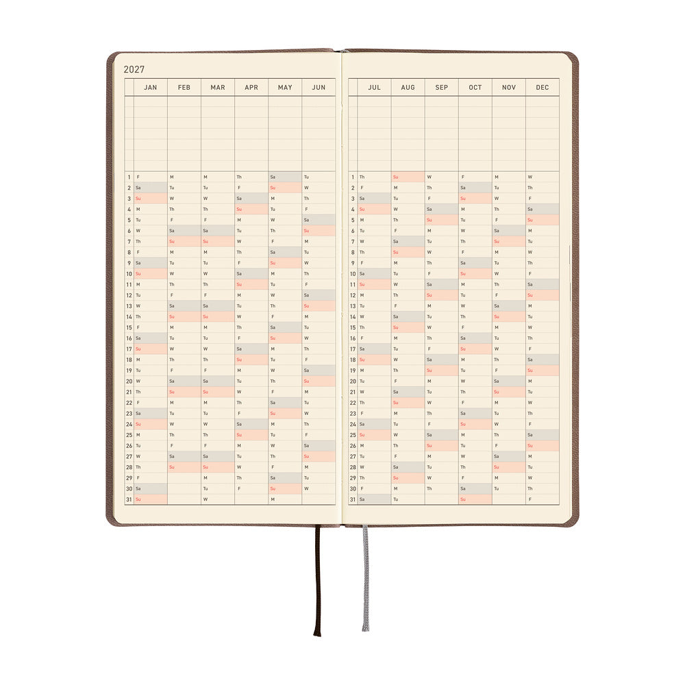 Hobonichi Techo Weeks Softcover Book 2027 | Café au Lait