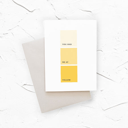 Yellow color swatch greeting card