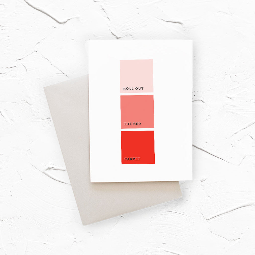 Roll Out the Red Carpet color swatch greeting card