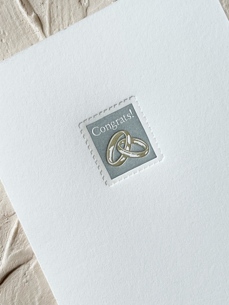 Congrats Wedding Postage Stamp Greeting Card