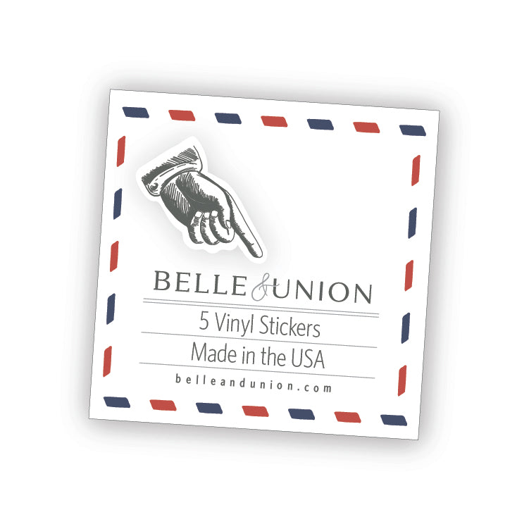 Hand Point Stickers Pointing Hand Sticker Set – Belle & Union Co.