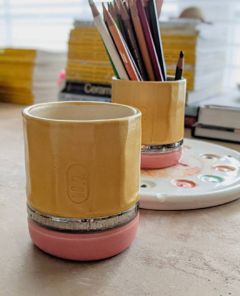 Ceramic Pencil Cup | Yellow